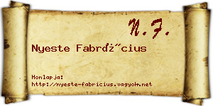 Nyeste Fabrícius névjegykártya